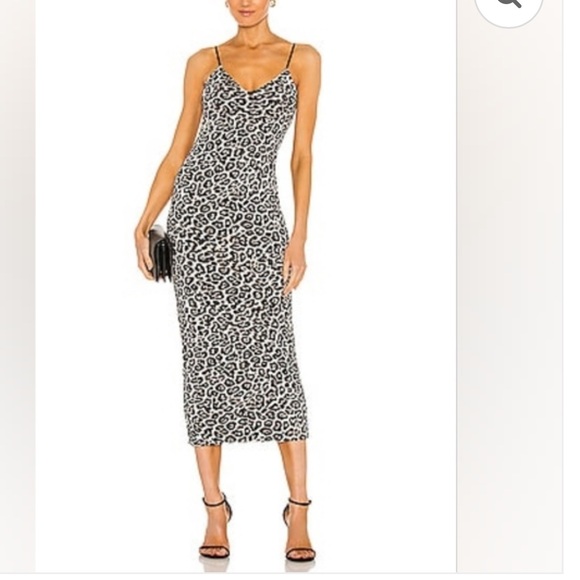 Revolve AFRM Amina Mesh Dress- Leopard - Picture 1 of 3